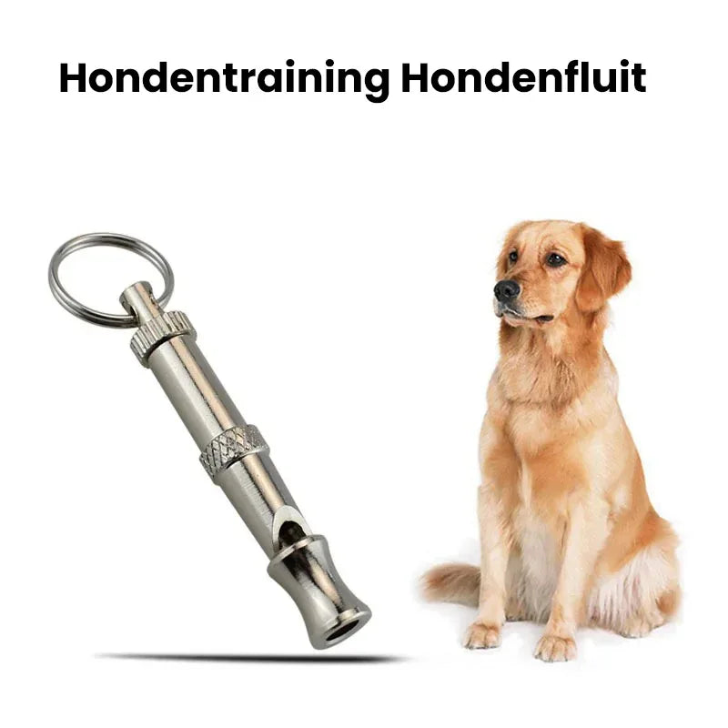 Roestvrij Stalen Hondentrainingsfluitje met Aanpasbare Frequentie Compact Duurzaam Stil - Ruffy