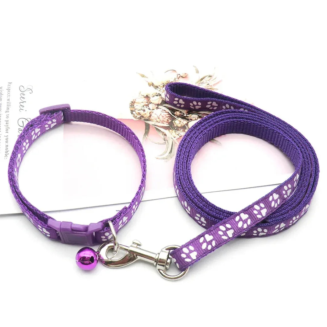 Pootafdruk Honden Halsband en Leiband Set - Ruffy