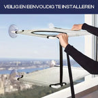 Double-Layer Katten Venster Zitstok met Sterke Zuignappen Ruimtebesparend Ontwerp Duurzaam Katoen Metaal 51x31cm - Ruffy