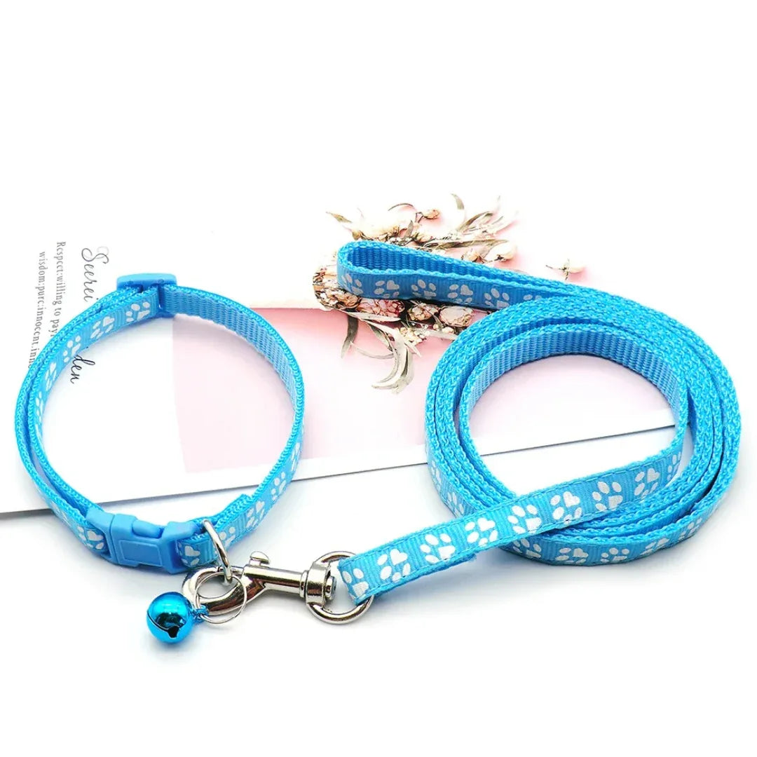 Pootafdruk Honden Halsband en Leiband Set - Ruffy