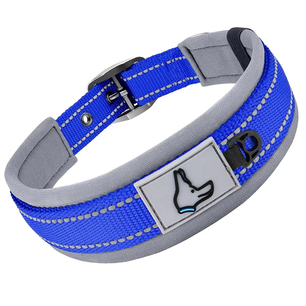 Neopreen Gevoerde Hondenhalsband extra Sterk En Reflecterend - Ruffy