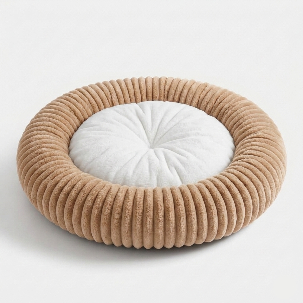 Pet Nest Bed | Plush Round Design | Warm Faux Fur Comfort | Non-Slip Waterproof Bottom