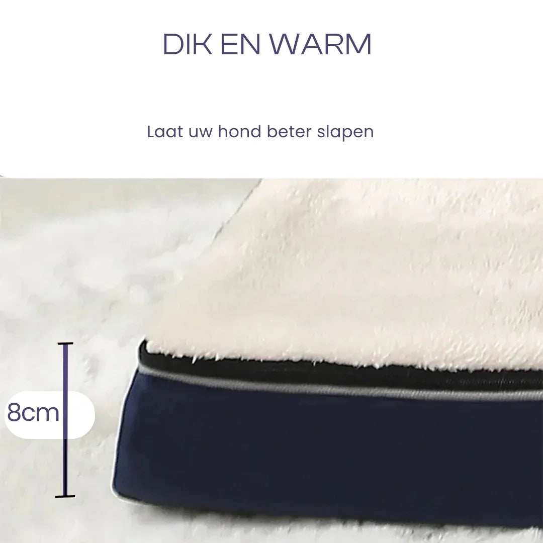 Luxe Traagschuim Hondenbed Pluche Comfort Orthopedisch Afneembare Wasbare Hoes Antislipbasis - Ruffy