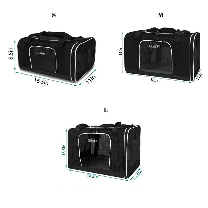 Ruime draagbare dierendraagtas met ademend mesh-materiaal en veilig ontwerp voor huisdieren tot 10 kg - Ruffy