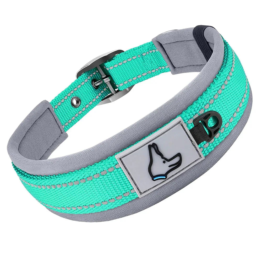 Neopreen Gevoerde Hondenhalsband extra Sterk En Reflecterend - Ruffy