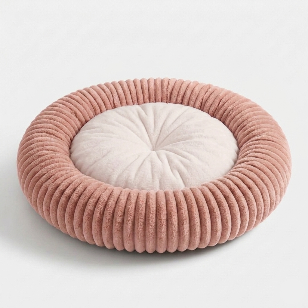 Pet Nest Bed | Plush Round Design | Warm Faux Fur Comfort | Non-Slip Waterproof Bottom