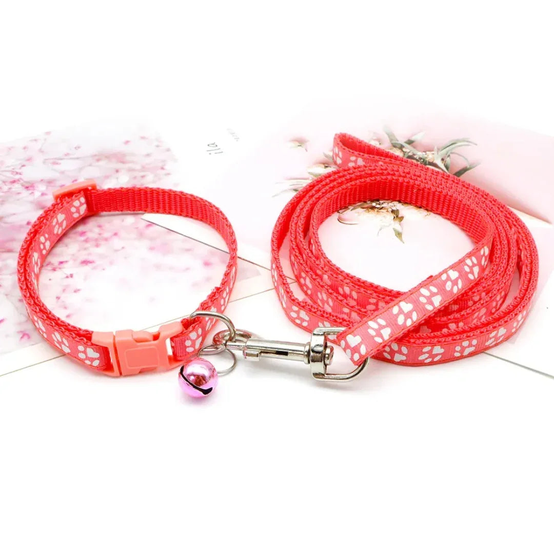 Pootafdruk Honden Halsband en Leiband Set - Ruffy