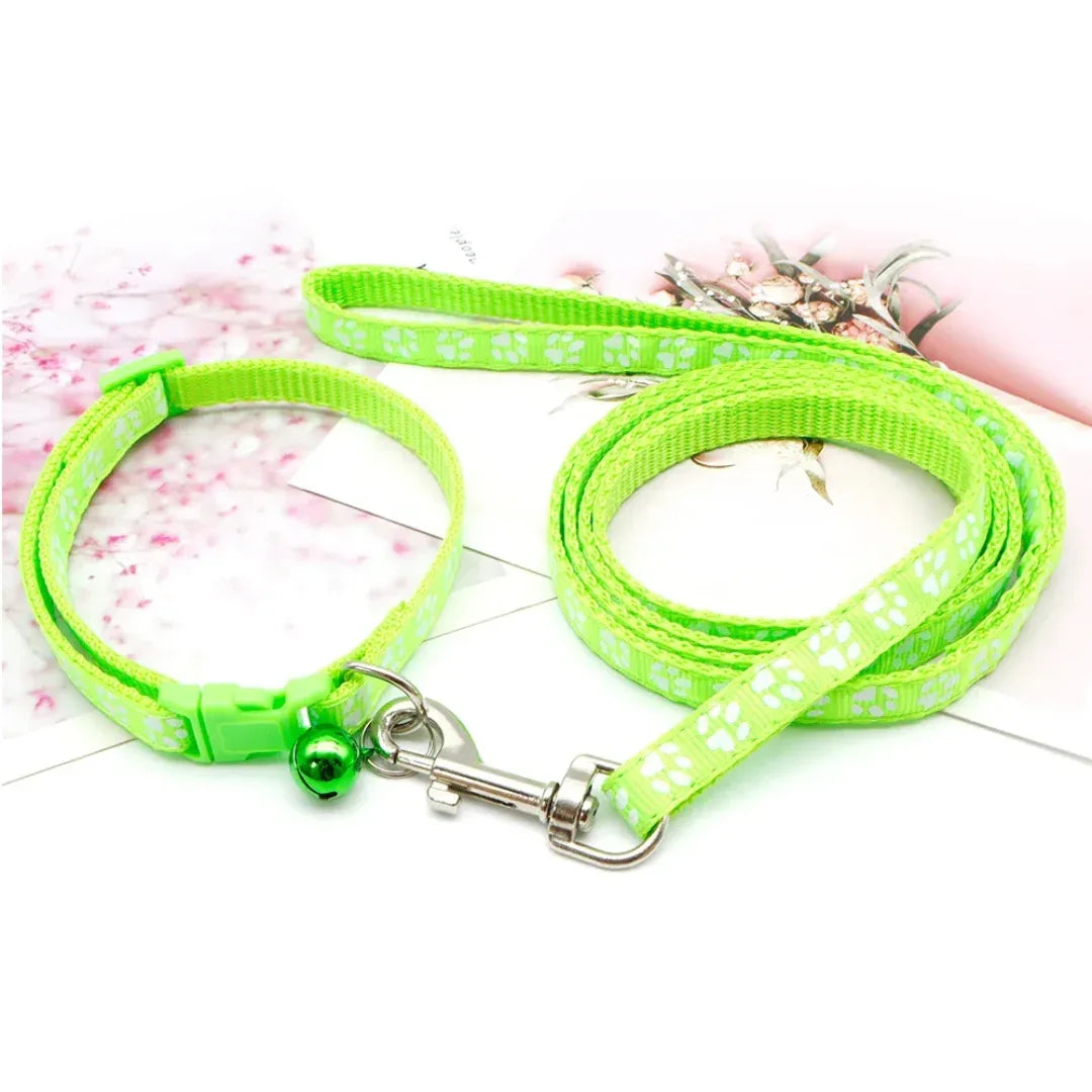 Pootafdruk Honden Halsband en Leiband Set - Ruffy