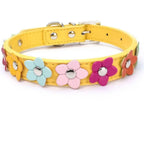 Bloemen leren hondenhalsband - Ruffy