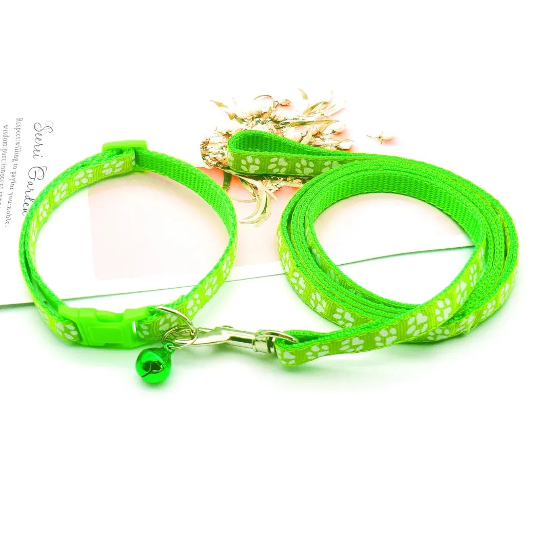 Pootafdruk Honden Halsband en Leiband Set - Ruffy