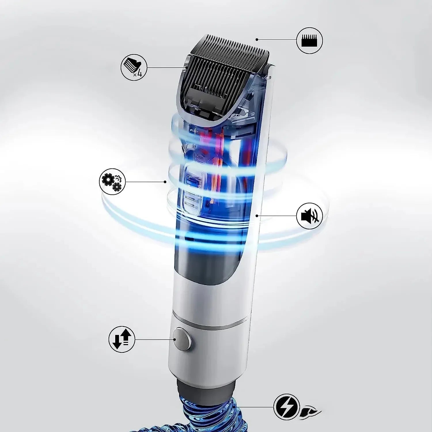 Vacuum Hondentrimmer Trimkit Efficiënte Haarverzameling Geluidsarm Veelzijdige Verzorging Ergonomisch ABS - Ruffy