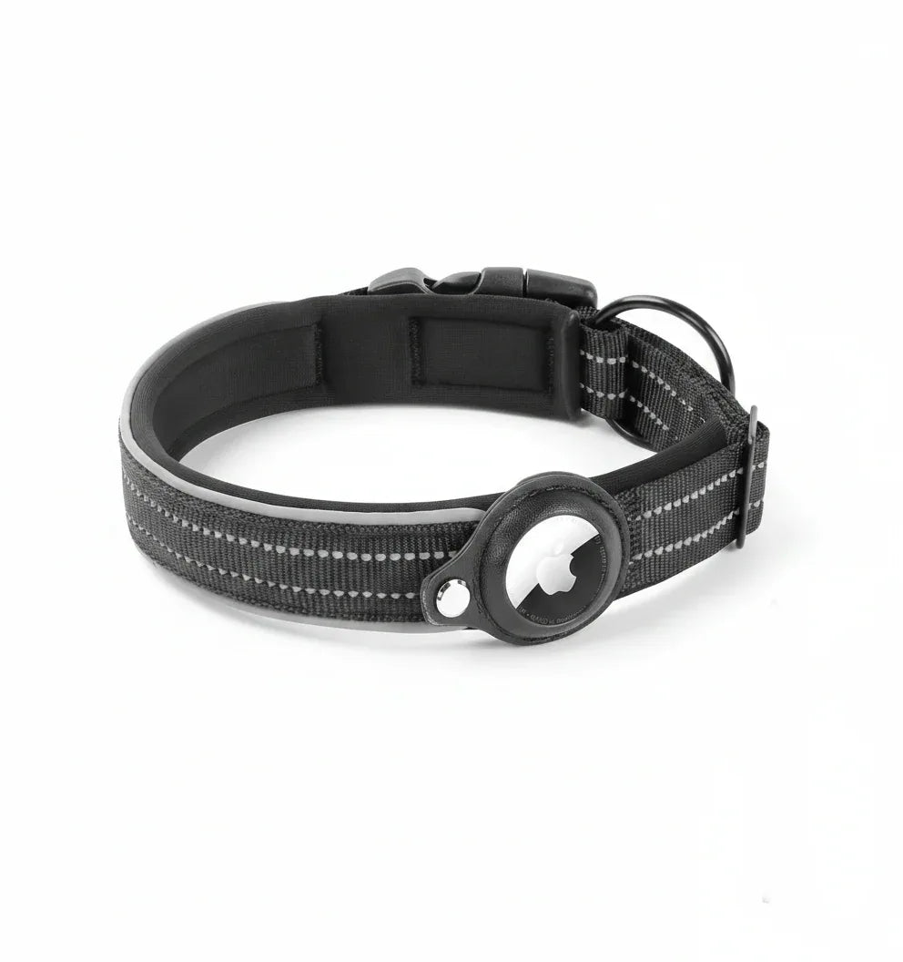 Hondenhalsband | Reflecterend Gevoerd Design | Nylon | Ingebouwde Trackerhouder - Ruffy