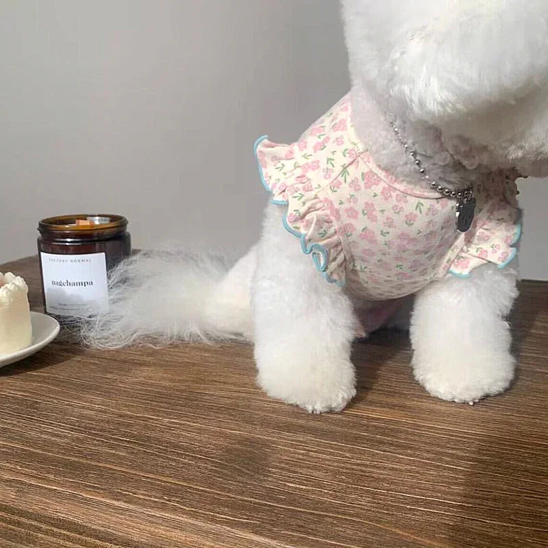 Hond Schattig Gebloemd Zomershirt - Ruffy