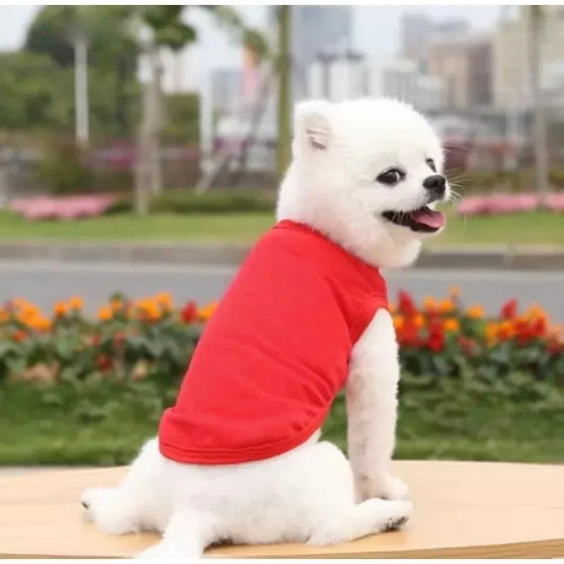 Zacht katoenen honden-T-shirts Effen mouwloos ontwerp, perfect voor de zomer XS-3XL - Ruffy