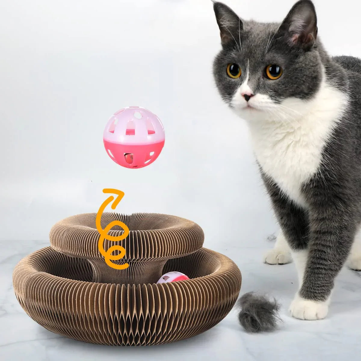 Multifunctionele Krabmat voor Katten Met Bel en Glazen Bal Duurzaam Verstelbare Hoek - Ruffy