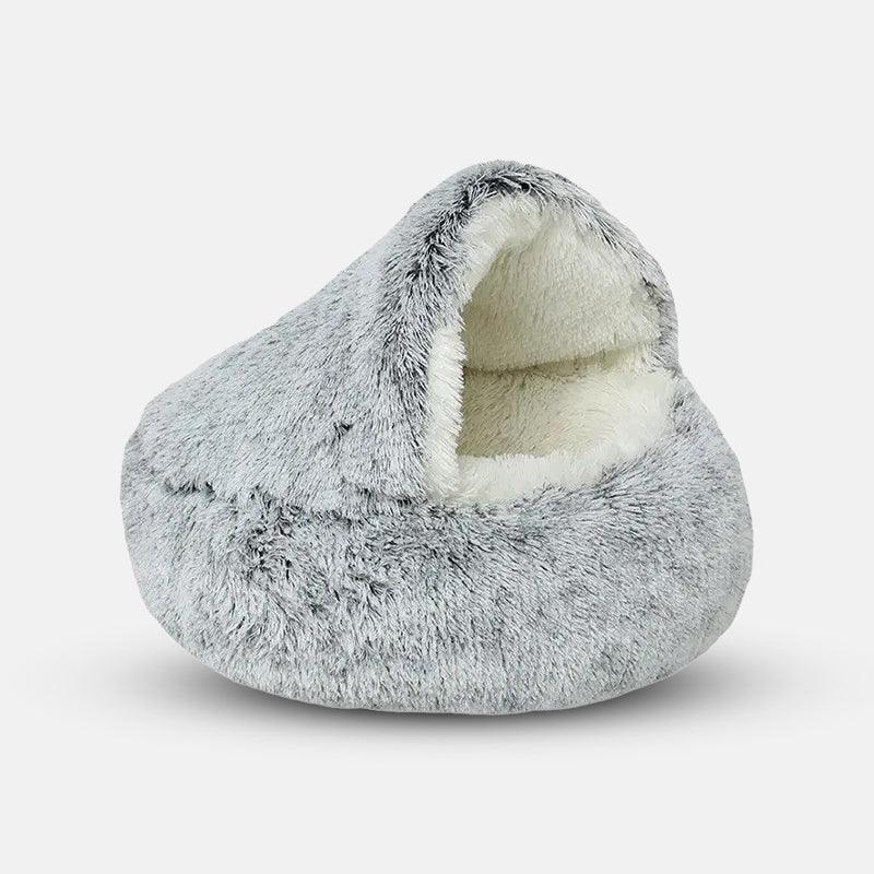 Hondenslaapbed met Grotbedekking, Zachte Pluche Binnenkant, Gebruik Binnenshuis - Ruffy