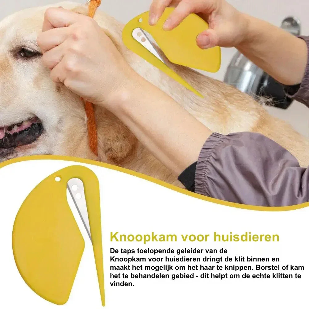 Open Knop Design Kam Pijnloze Vachtverzorging Ergonomisch Compact Draagbaar Kunststof Metaal TPR - Ruffy