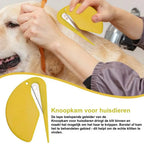 Open Knop Design Kam Pijnloze Vachtverzorging Ergonomisch Compact Draagbaar Kunststof Metaal TPR - Ruffy