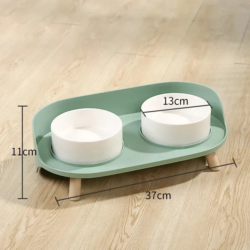 Voerbak Voor Huisdieren Knoeivrij Ontwerp Stabiele Basis Dubbele Voerbakken Ergonomisch Comfort Makkelijk Schoon Te Maken - Ruffy