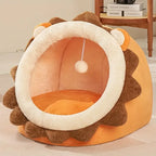 Kattenbed Leeuw Design Pluche Comfort Duurzaam Verwijderbaar Kussen 35x35x30cm - Ruffy