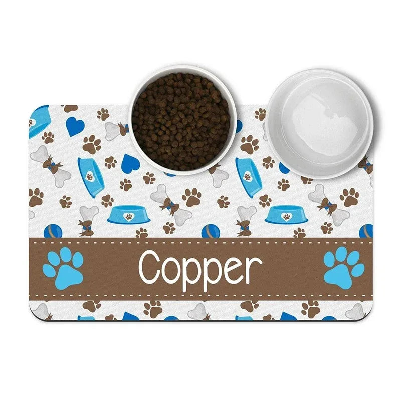 Gepersonaliseerde antislip voermat voor huisdieren - Waterdicht en synthetisch, gemakkelijk schoon te maken - PU-materiaal S/M/L/XL - Ruffy
