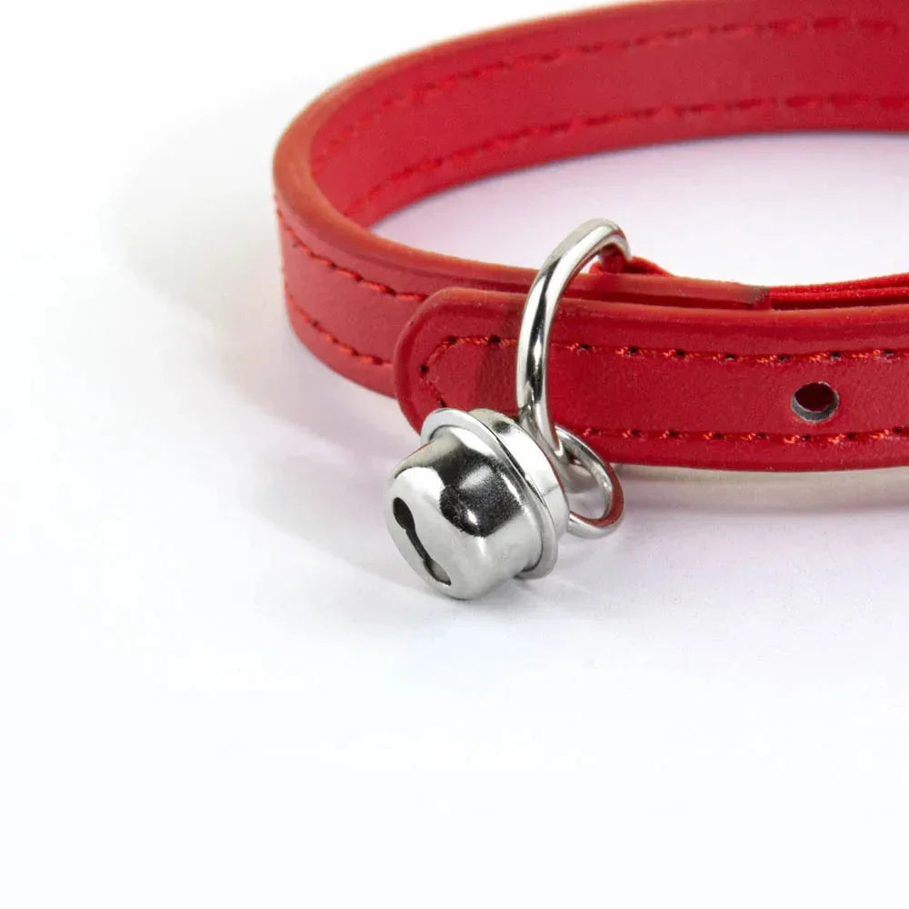 Luxe Leren Kattenhalsband Verstelbaar Anti-Stik Ontwerp Zachte Comfortabele Pasvorm XS tot S - Ruffy