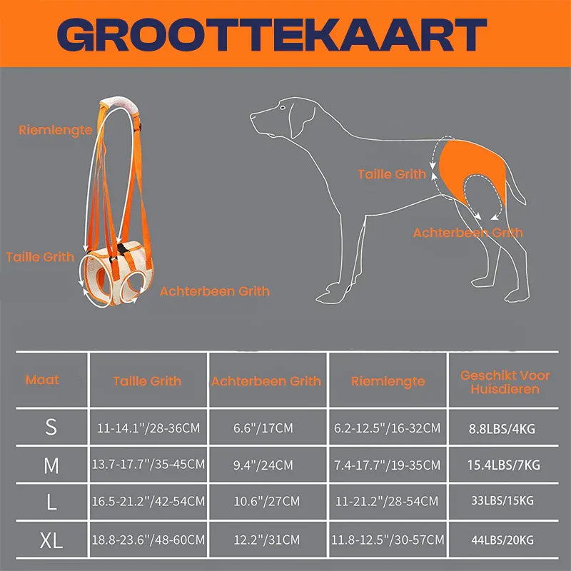 Honden Harnas Slinger Rugpoten Heupsteun - Ruffy