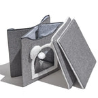 Opvouwbaar Kattenhuis Draagbaar Ruimtebesparend Pluche Binnenkant Gemakkelijk Schoon te Maken 39x39x38cm - Ruffy
