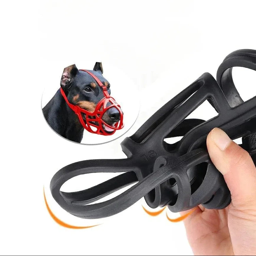 Blafstop Hondenmuilkorf | Verstelbaar Lederen Gezichtsmasker voor Blaf & Kauw Controle - Ruffy