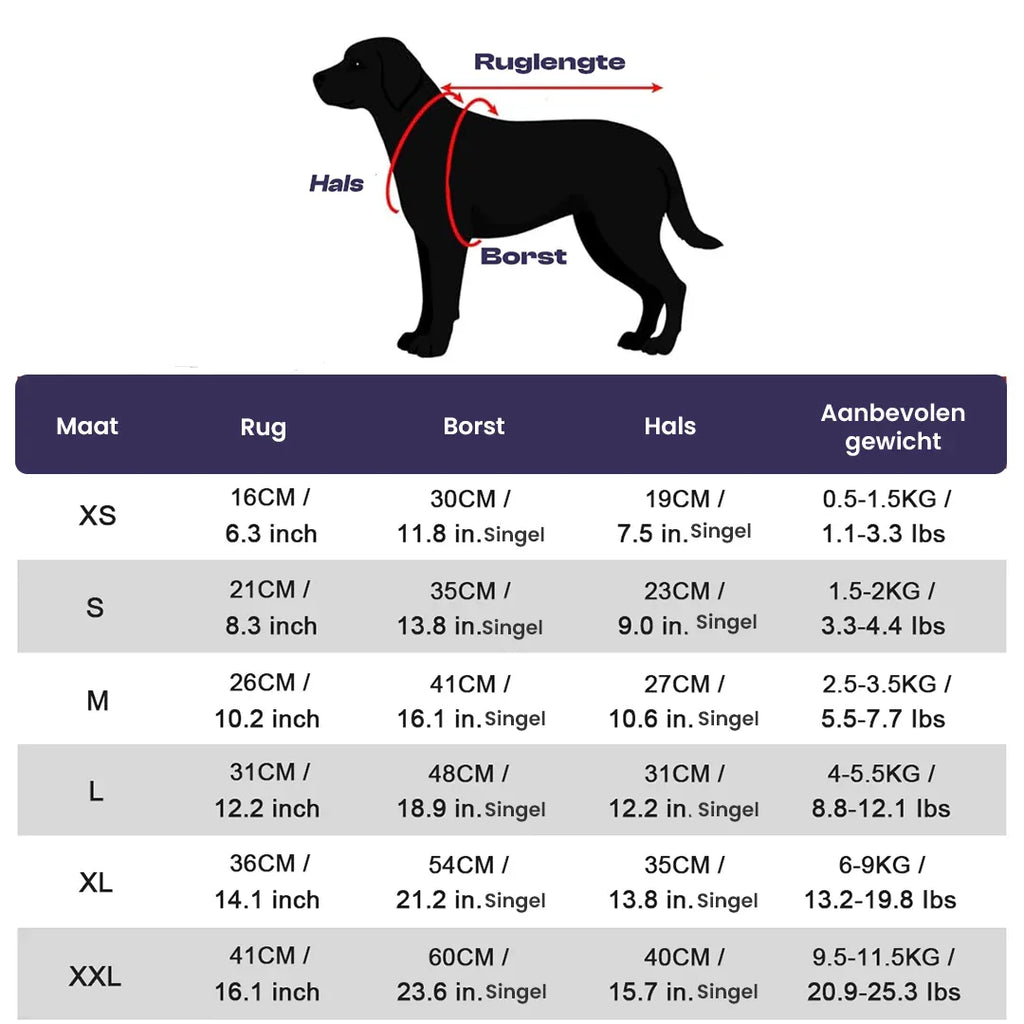 Regenjas Hond Reflecterend Winddicht - Ruffy