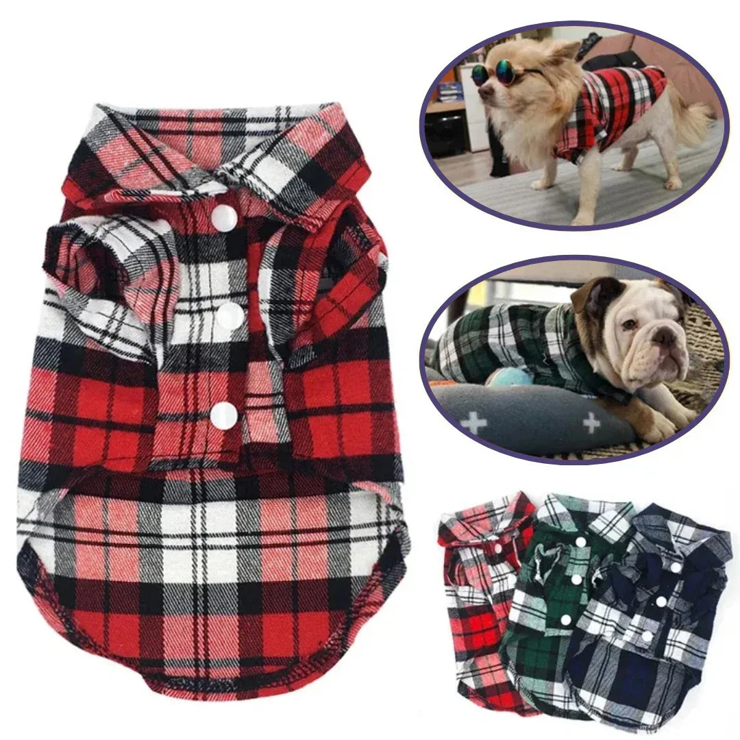 Geruite Huisdierkleding Comfortabel Lichtgewicht Ademend Stijlvol Eenvoudig Te Dragen Voor Lente en Herfst - Ruffy