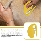 Open Knop Design Kam Pijnloze Vachtverzorging Ergonomisch Compact Draagbaar Kunststof Metaal TPR - Ruffy