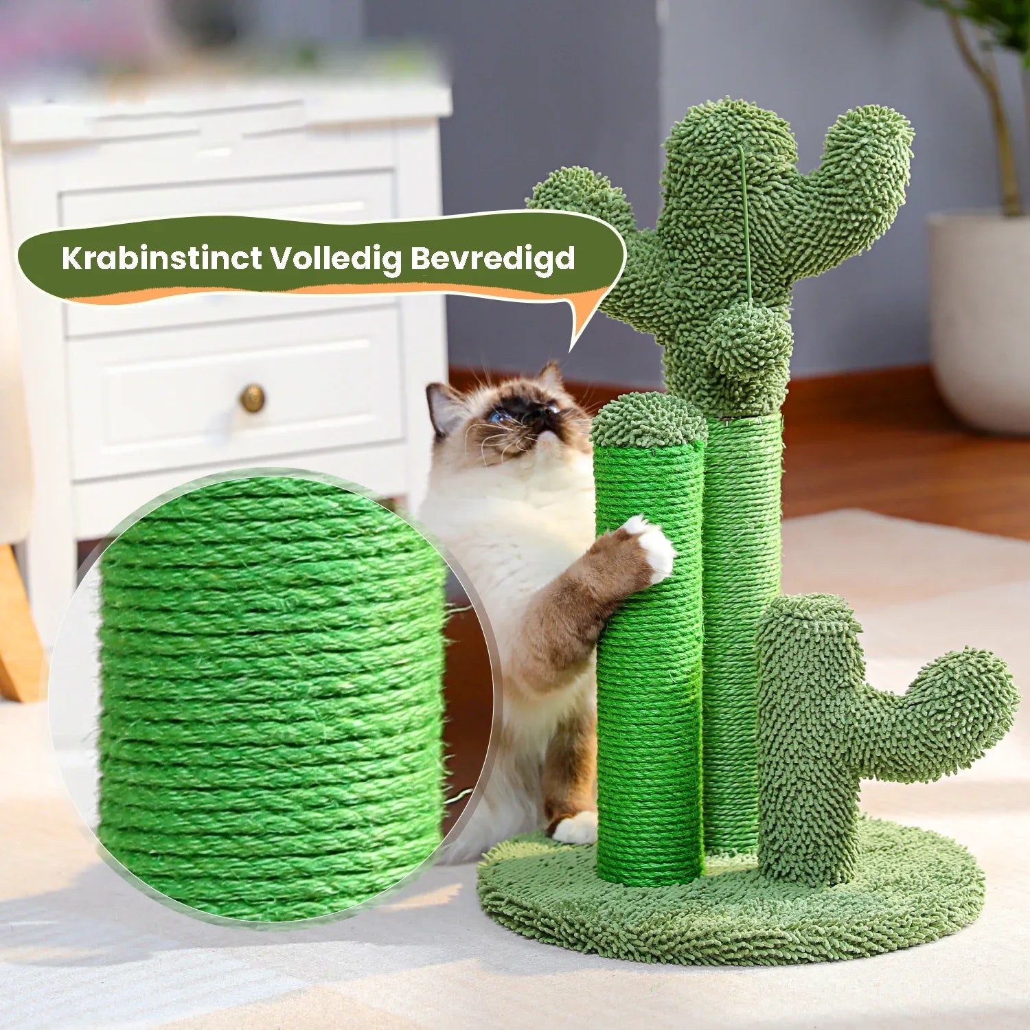 Katten Krabspeeltje Duurzaam Interactief Beschermt Meubels Bevordert Gezond Krabben Groen - Ruffy