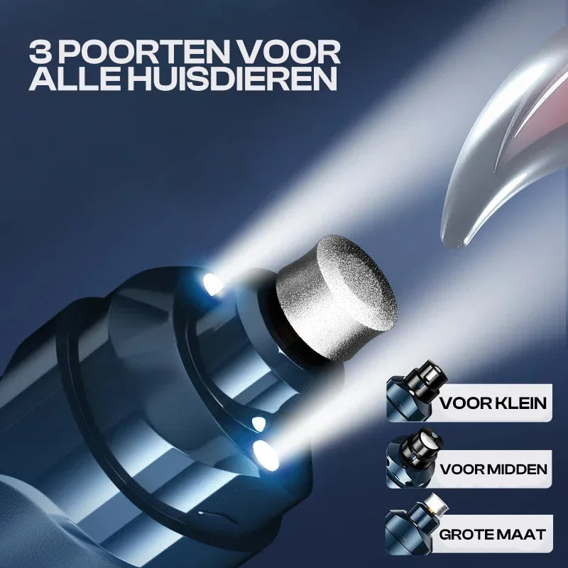 Rojeco N30 hondennagelslijper met LED-verlichting en USB-oplader – stil veilig en instelbare snelheid - Ruffy