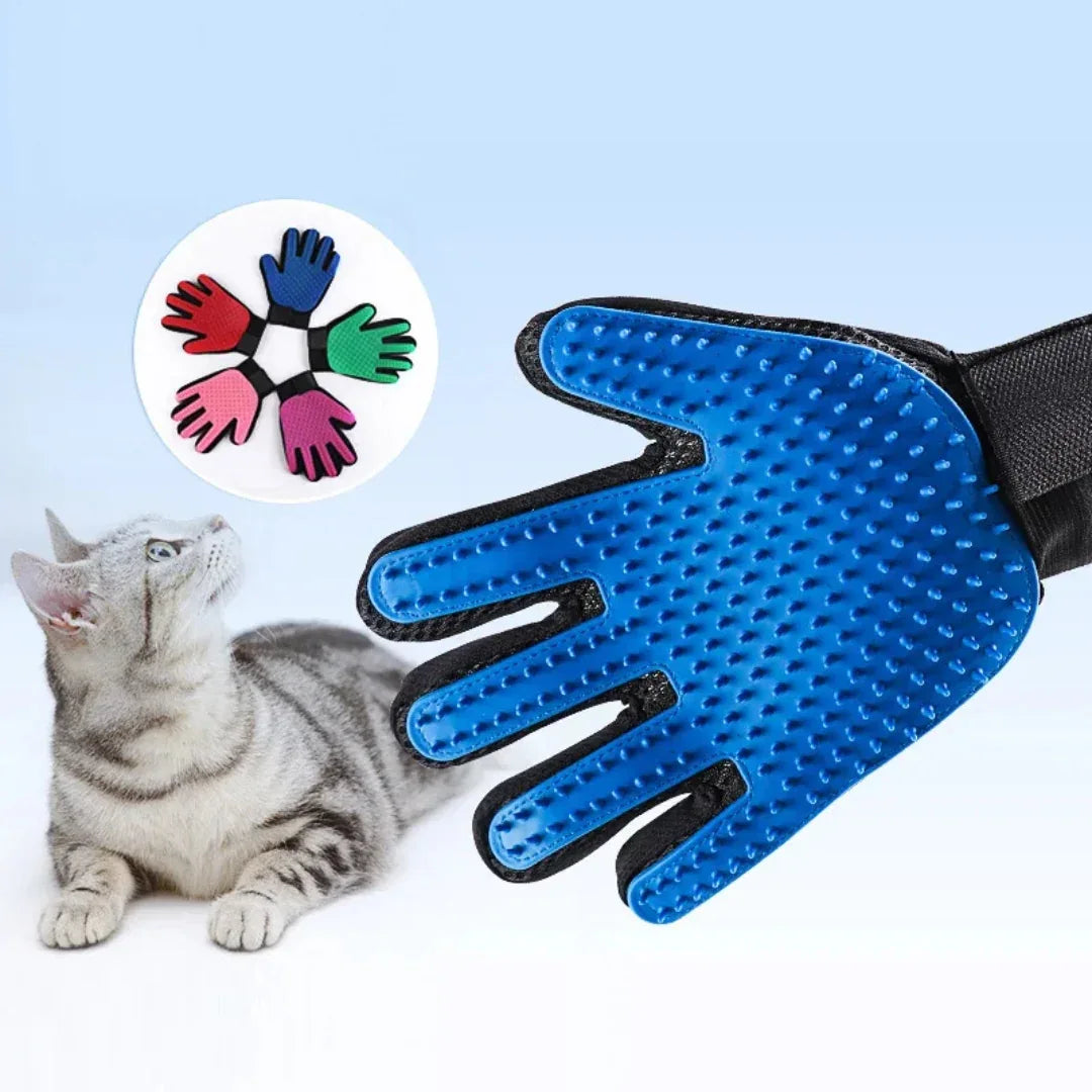 Handschoenborstel Honden en Katten Ontharen Verzorging Zachte Massage Comfortabel Rubber Duurzaam (2+2 GRATIS) - Ruffy