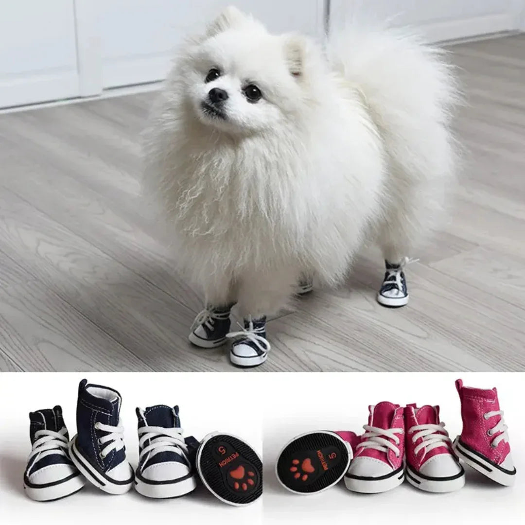 Waterdichte Antislip Denim Canvas Hondenschoenen Stijlvol Duurzaam Ademend Linnen - Ruffy