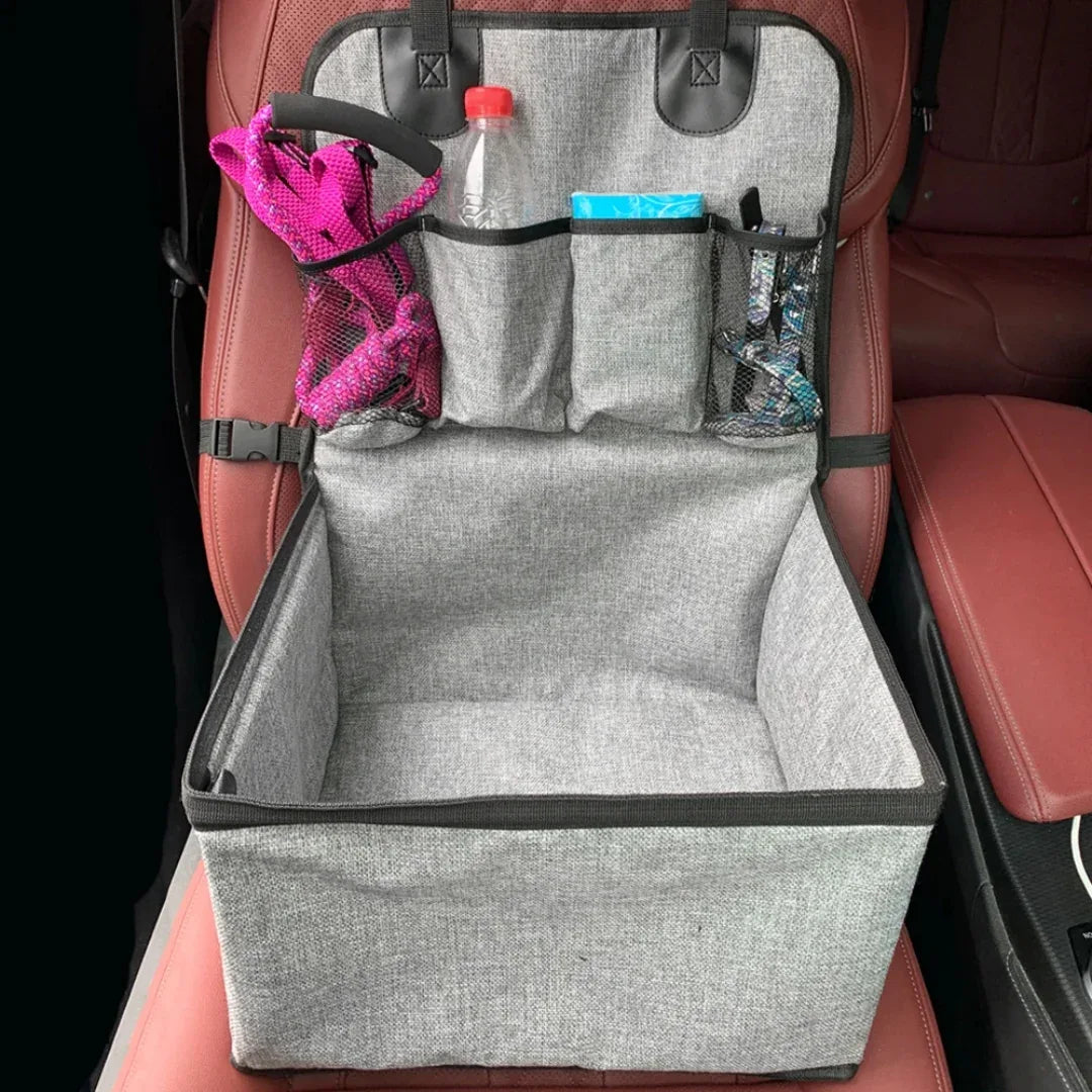 Premium Autostoel Voor Honden Met Opbergvakken Comfortabel Veilig Machinewasbaar Eenvoudige Installatie - Ruffy