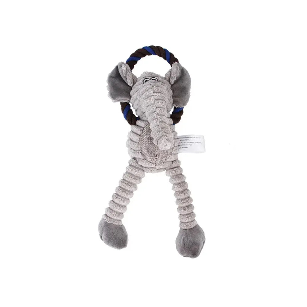 Duurzaam piepend pluchen hondenspeeltje ter bevordering van de tandgezondheid en interactief spelen 31 cm - Ruffy