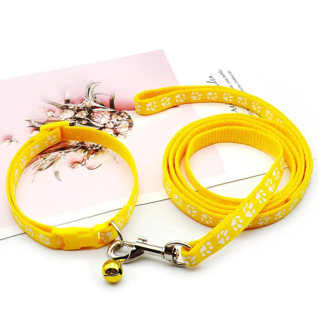 Pootafdruk Honden Halsband en Leiband Set - Ruffy