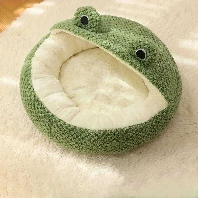 Kikkervormig pluche kattenbed met wasbare hoes Knus omsloten ontwerp Meerdere maten - Ruffy
