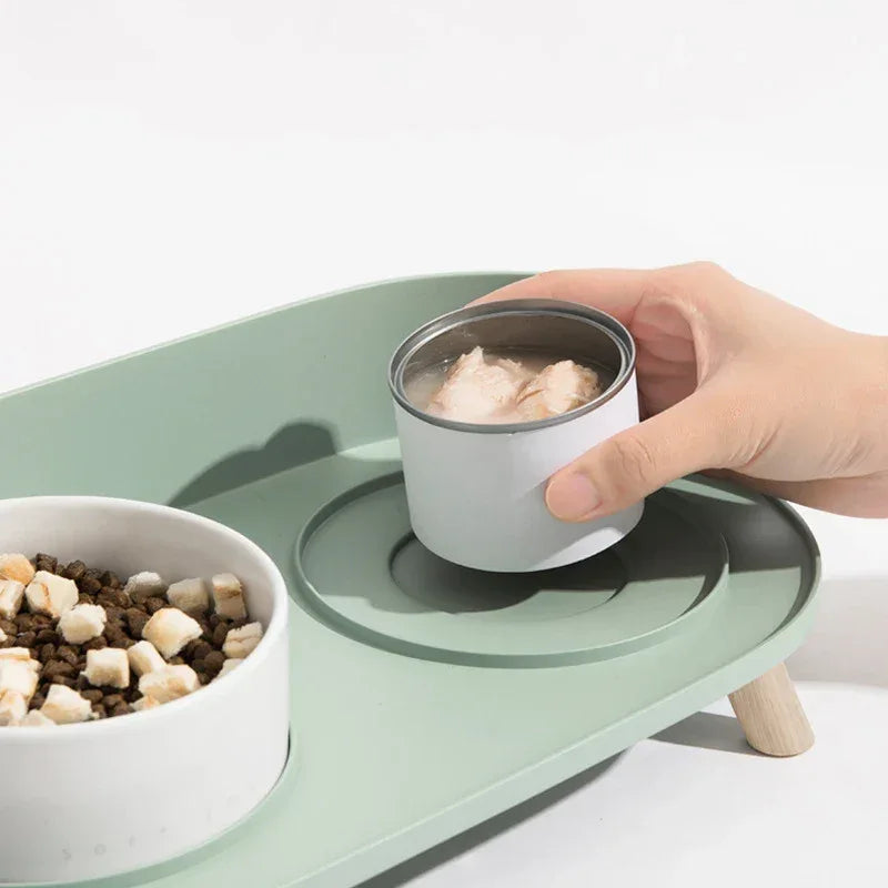 Voerbak Voor Huisdieren Knoeivrij Ontwerp Stabiele Basis Dubbele Voerbakken Ergonomisch Comfort Makkelijk Schoon Te Maken - Ruffy