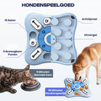 Interactieve Voerplaat voor Honden Mentale Stimulatie en Langzaam Eten - 10x10 inch Blauw - Ruffy