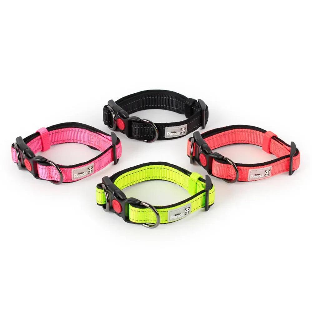 Reflecterende Nylon Halsband Zacht Gewatteerd Verstelbaar Veilig Voor Alle Hondenmaten - Ruffy