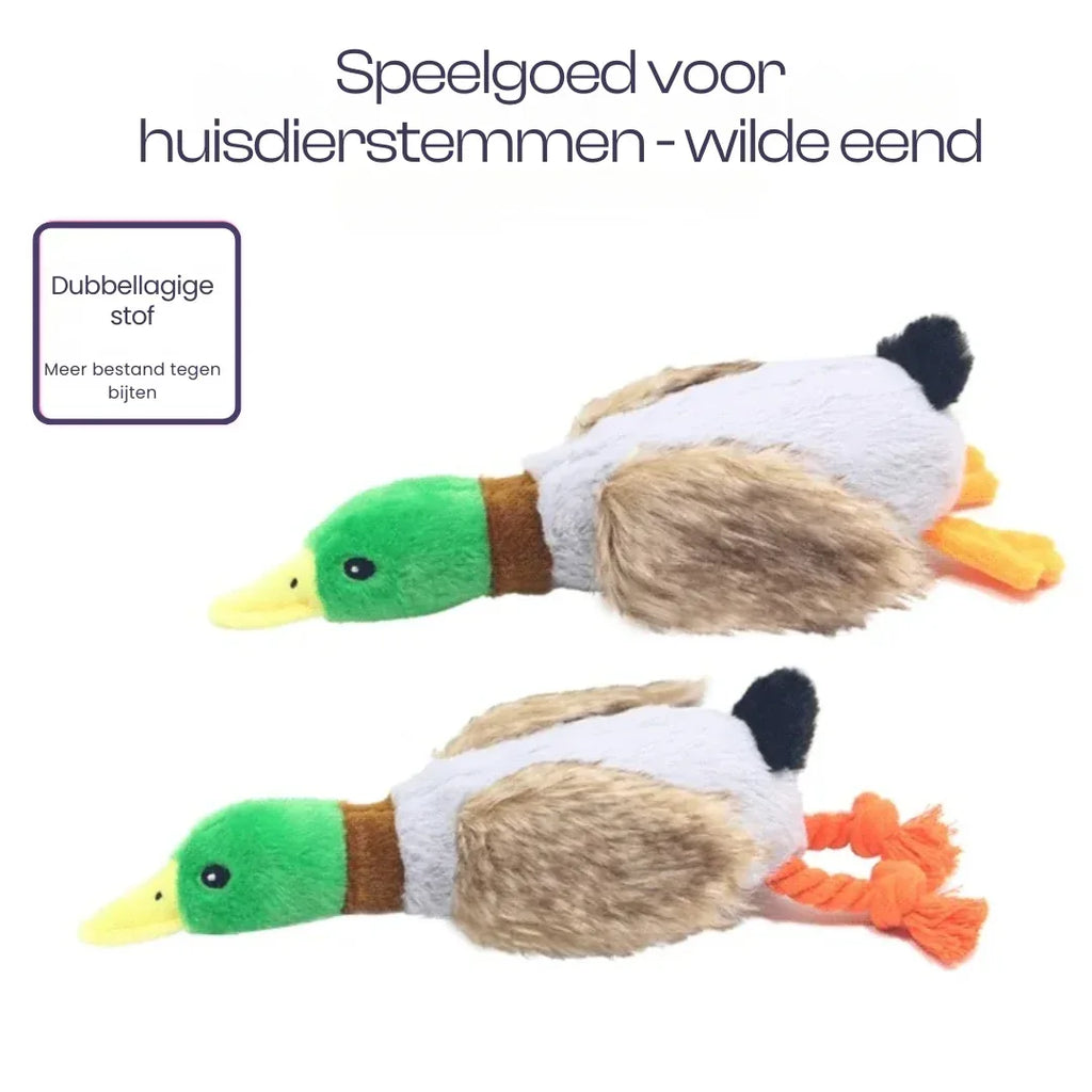 Pluche Eendje Kauw Speelgoed Piepende Geluiden Gebitsverzorging Duurzaam Veilig Voor Honden - Ruffy