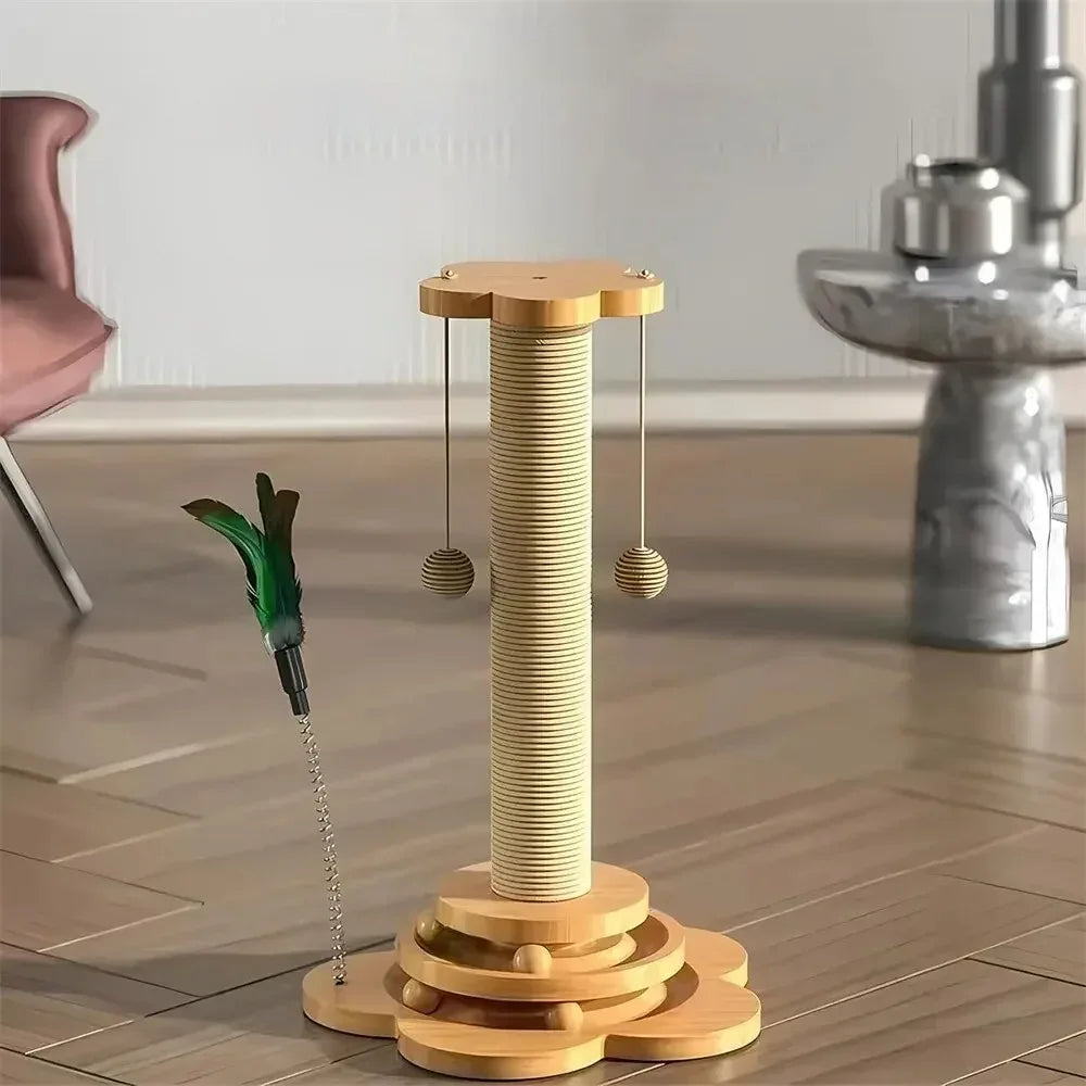 Katten Speelset Met Draaitafel en Krabpaal Duurzaam Interactief Gezond Krabben 46x24cm - Ruffy