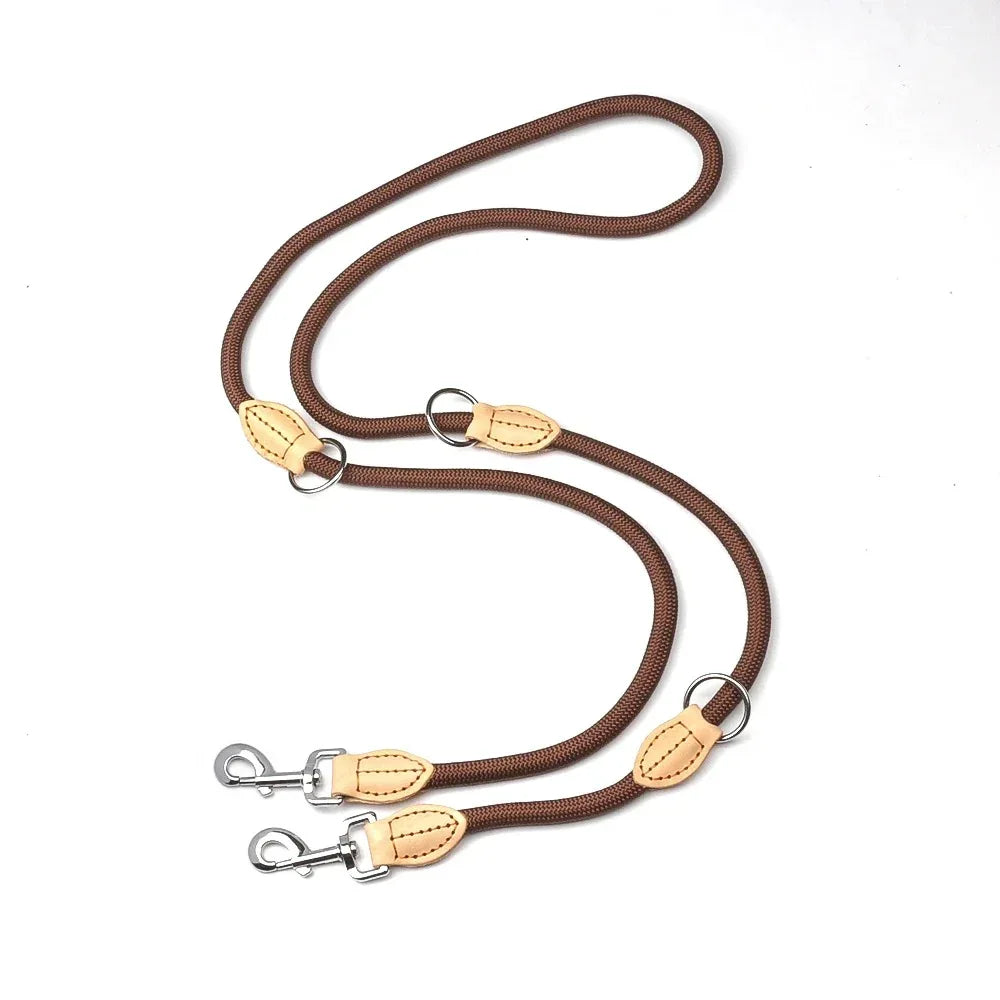 Hands-Free Dubbele Leiband Voor Grote Honden Verstelbaar Nylon Anti-Clit Comfortabel Voor Moeiteloze Wandelingen - Ruffy