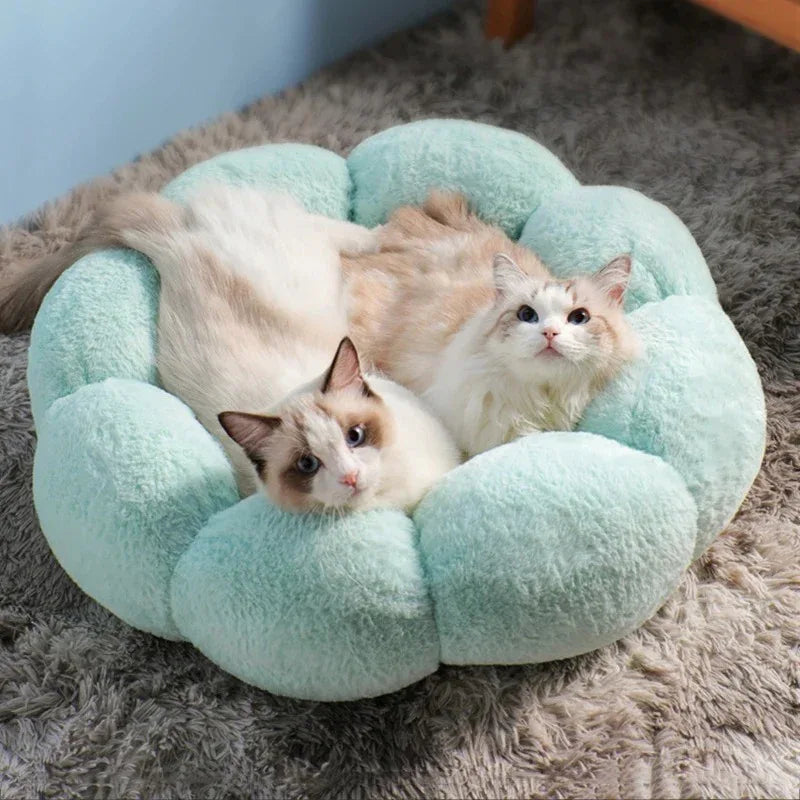 Bloemvormig Kattenkussen Zelfverwarmend Wasbaar en Universeel voor Alle Seizoenen - Ruffy