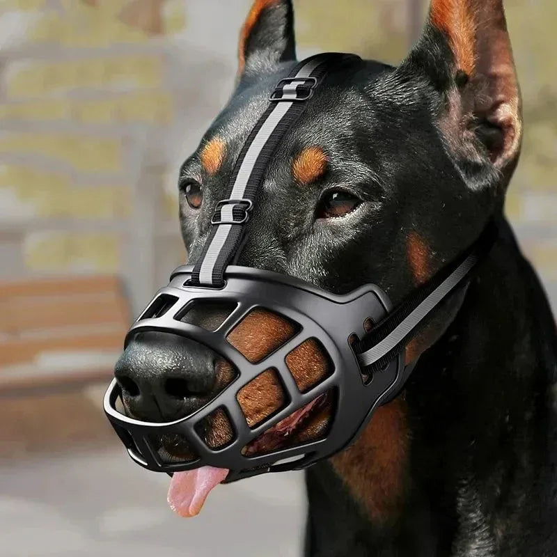 Blafstop Hondenmuilkorf | Verstelbaar Lederen Gezichtsmasker voor Blaf & Kauw Controle - Ruffy