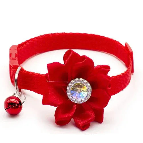 Wholesale 100 stuks verstelbare bloem halsband hond Puppy Tuig kat huisdier halsband release gesp schattig voor Puppy ketting met bel - Ruffy