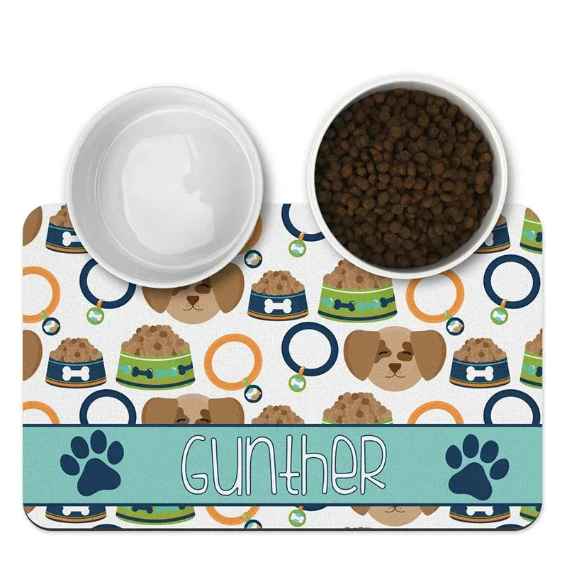 Gepersonaliseerde antislip voermat voor huisdieren - Waterdicht en synthetisch, gemakkelijk schoon te maken - PU-materiaal S/M/L/XL - Ruffy